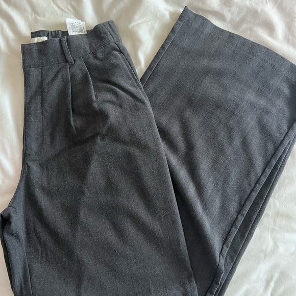Abercrombie and Fitch wide leg pant linen blend navy gray - Picture 5 of 5
